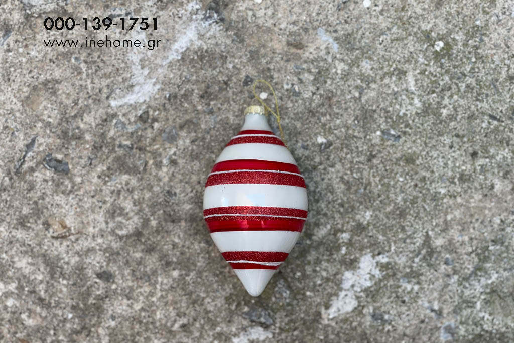 XMAS BALL 8-15CM RED-WHITE