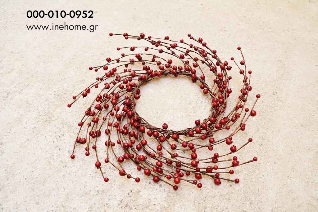 WREATH BREEY RIBBON RED 35cm