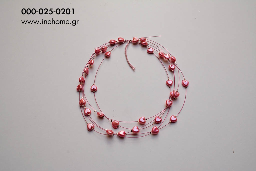 GARLAND HEART 1 CM PINK 2m