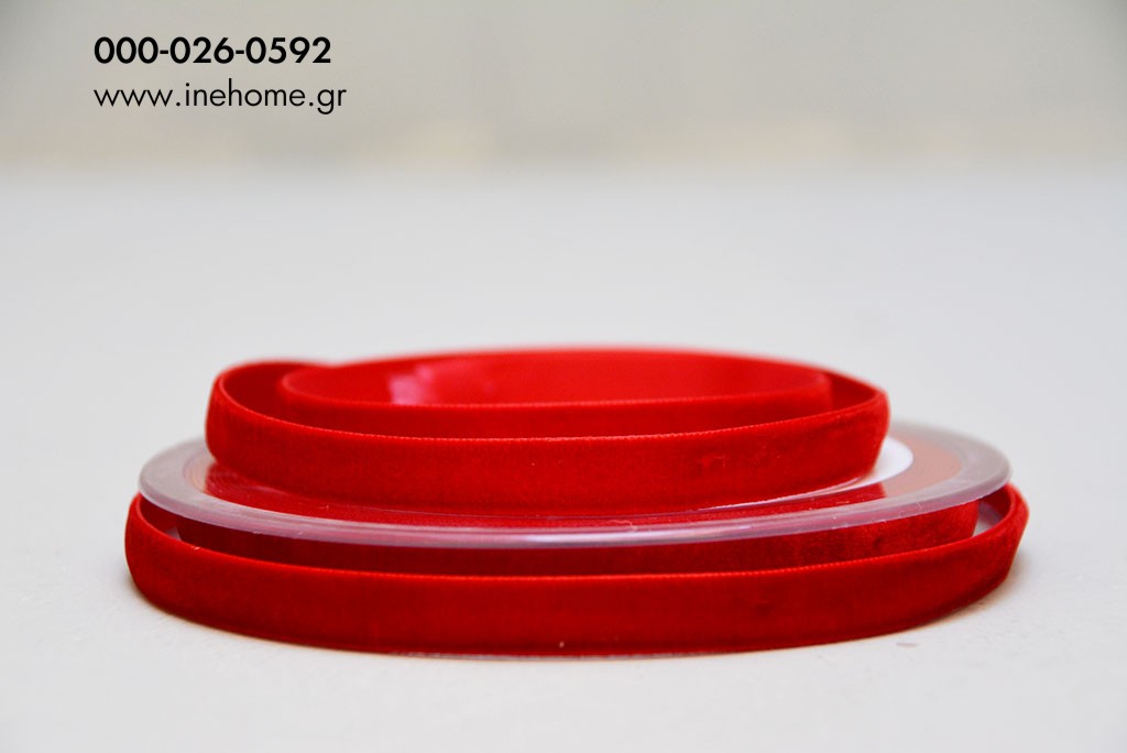 VELVET RIBBON10mm RED 9,5m