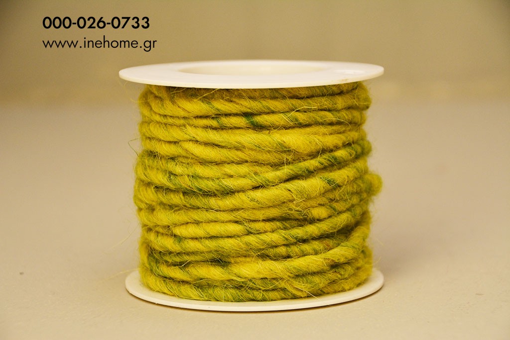 WOOL CORD L. GREEN 5mm 10m