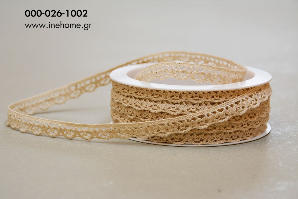 CROCHET-LACE, COTTON 10mm-10m CREAM