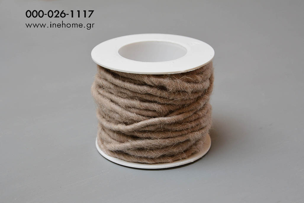 WOOL CORD 5mm-10m GREY-BEIGE