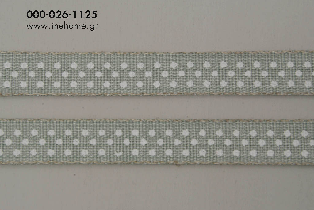 RIBBON 15mm-20m w/dots L.GREEN