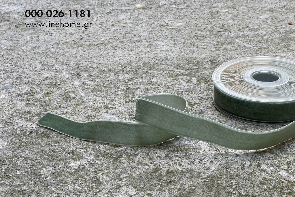 VELVET RIBBON 25mm-9,5m L. GREEN