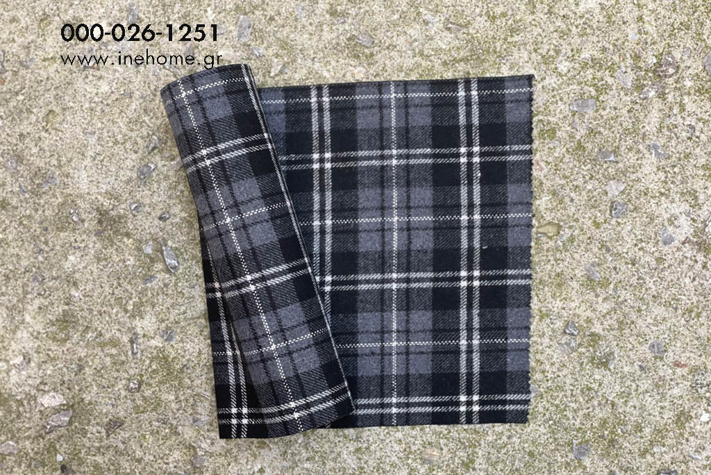 checked fabric ''wool'' light black 300mm-2.5m