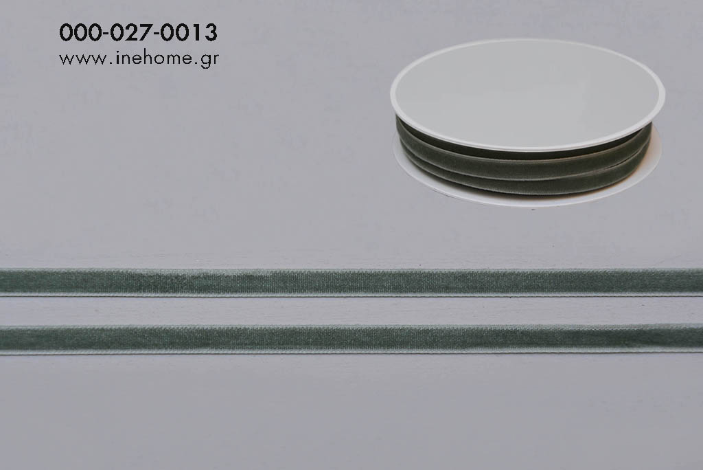 RIBBON VELVET GREEN-GRAY 6mm-20m