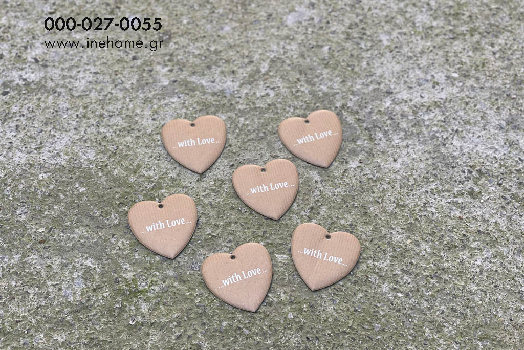 HEARTS SET16 BROWN 5.5CM