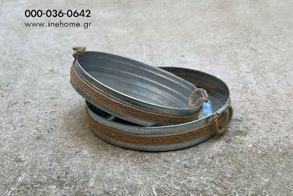 TRAYS METAL SET2 ROUND 40-44CM