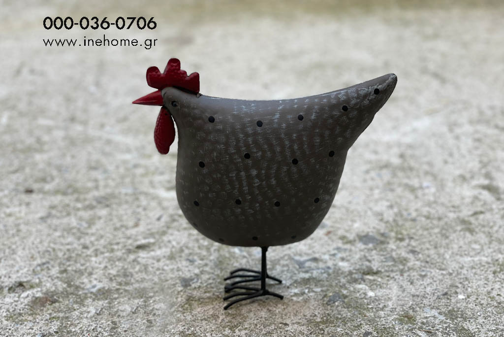 CHICKEN METAL WITH DOTS 24CM