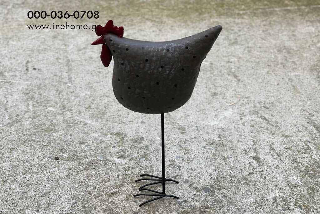 CHICKEN METAL WITH DOTS ON FOOT 46CM