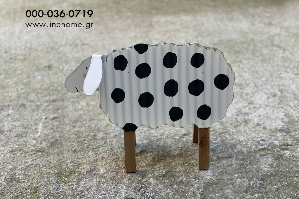 SHEEP METAL WITH DOTS 30CM