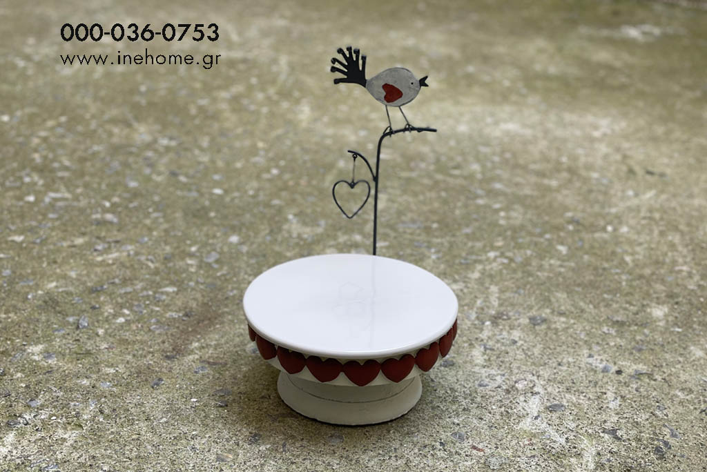 CAKE PLATE WITH BIRD 20CM