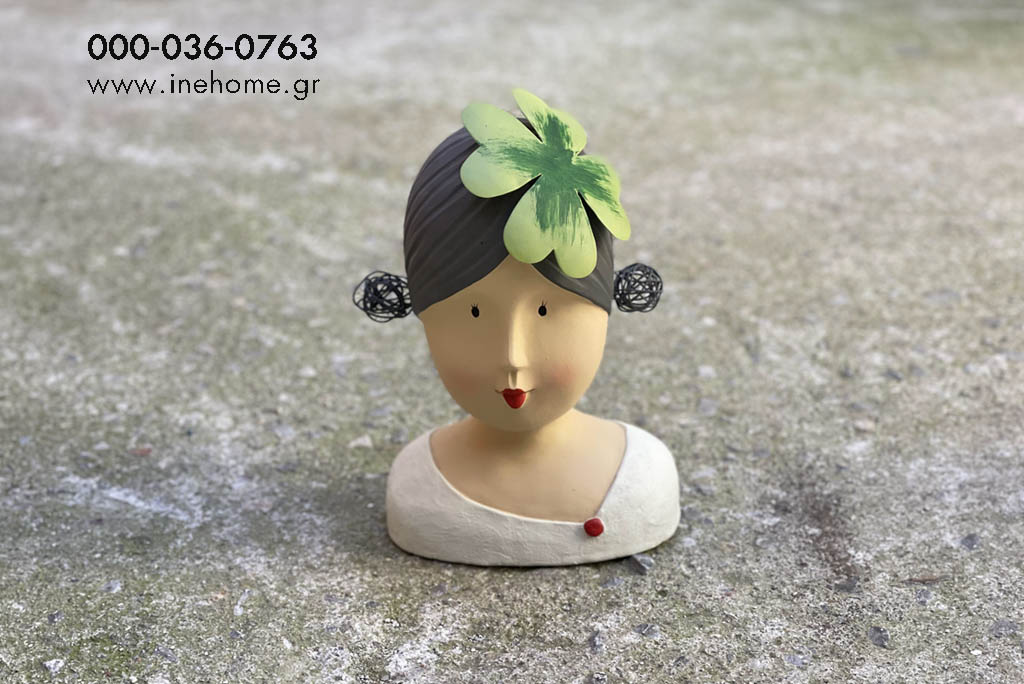 LADYHEAD W/SHAMROCK 25CM