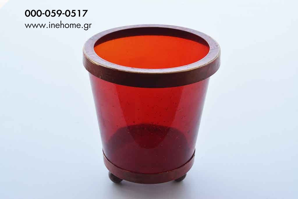 CANDLE HOLDER RED 17CM