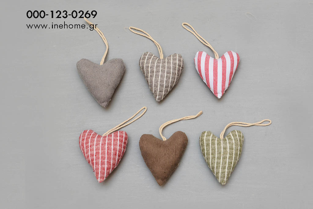 TEXT. HEART 8CM ASSORTED 6