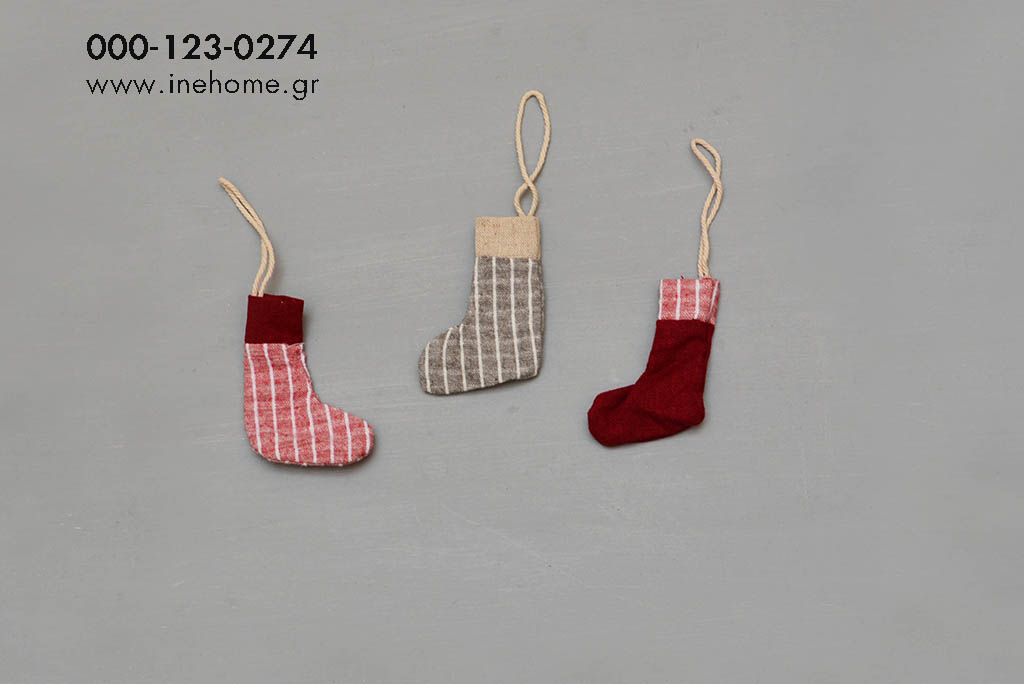 CHRISTMAS STOCKING 8CM ASSORT.3