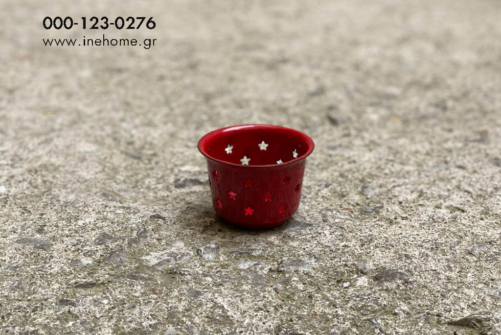 CANDLE HOLDER RED 6CM