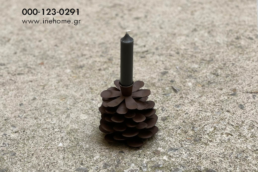 PINE CONE CANDLE HOLDER 12CM