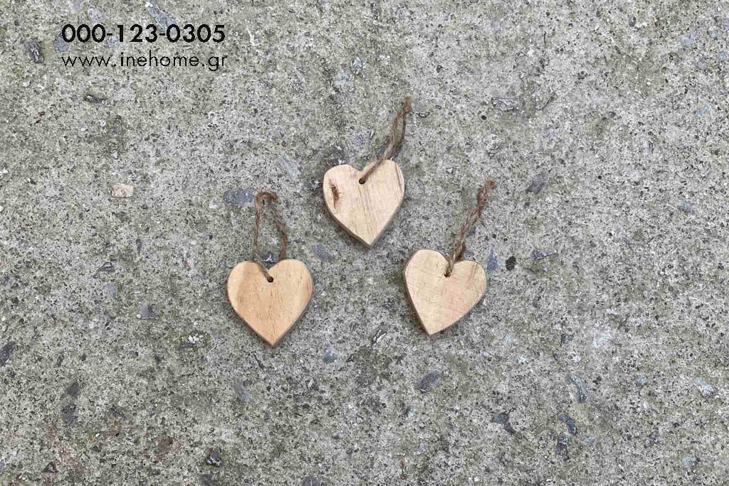 HEART 6CM WOODEN HANGING