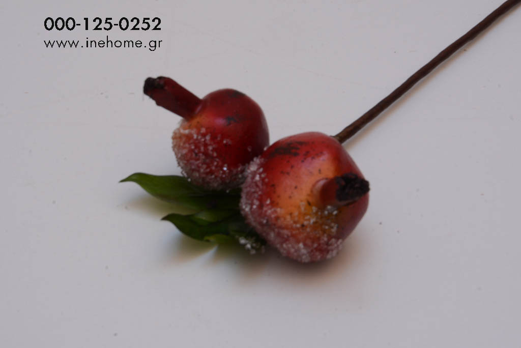 SNOWN POMEGRANATES PICK 33CM RED-GREEN