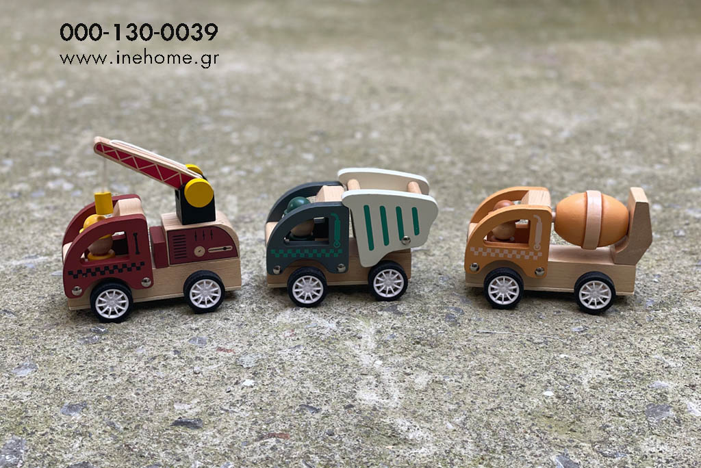 CONSTRUCTION CARS ASS3 WOODEN 13CM