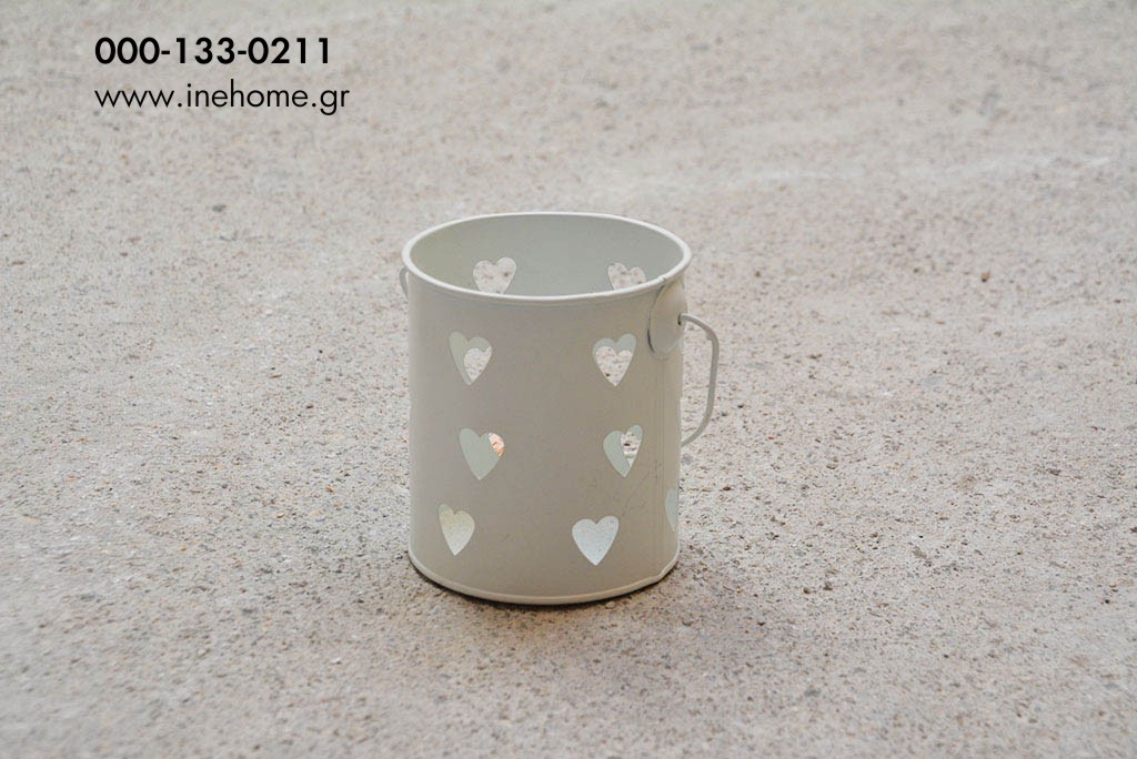 TEALIGHT W/HANDLE MANY HEARTS 10X10X11 CM