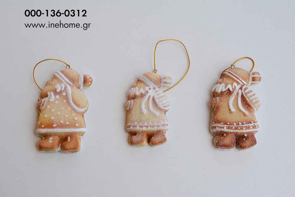 ORNAMENT COOKY SANTA 4-1-8 CM BROWN