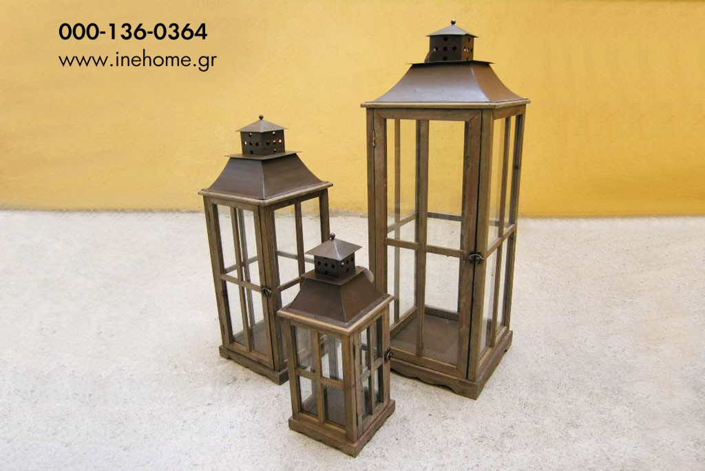 LANTERN SET3 BROWN L37W37H112