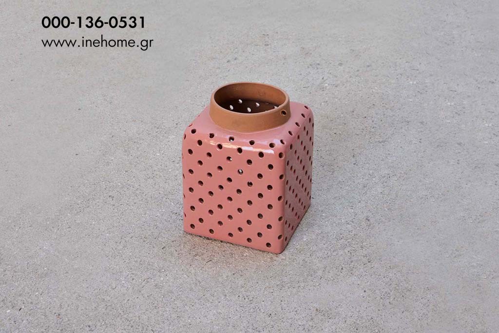 LANTERN SQUARE PINK 18-18-22CM