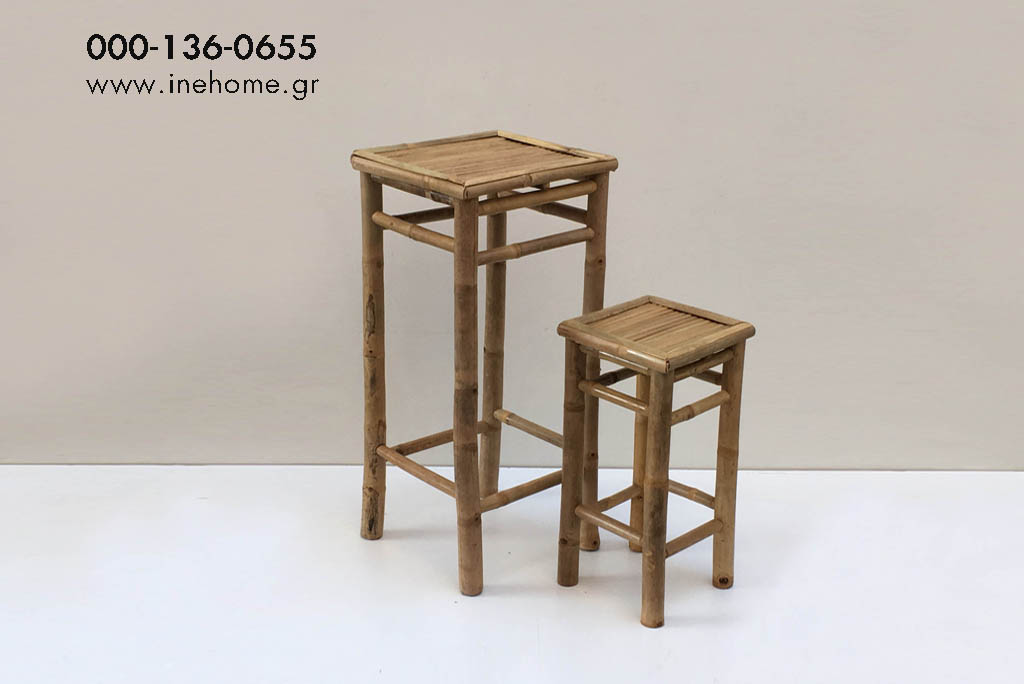 SIDETABLES SET2 BAMBOO 25-25-51/35-35-76CM