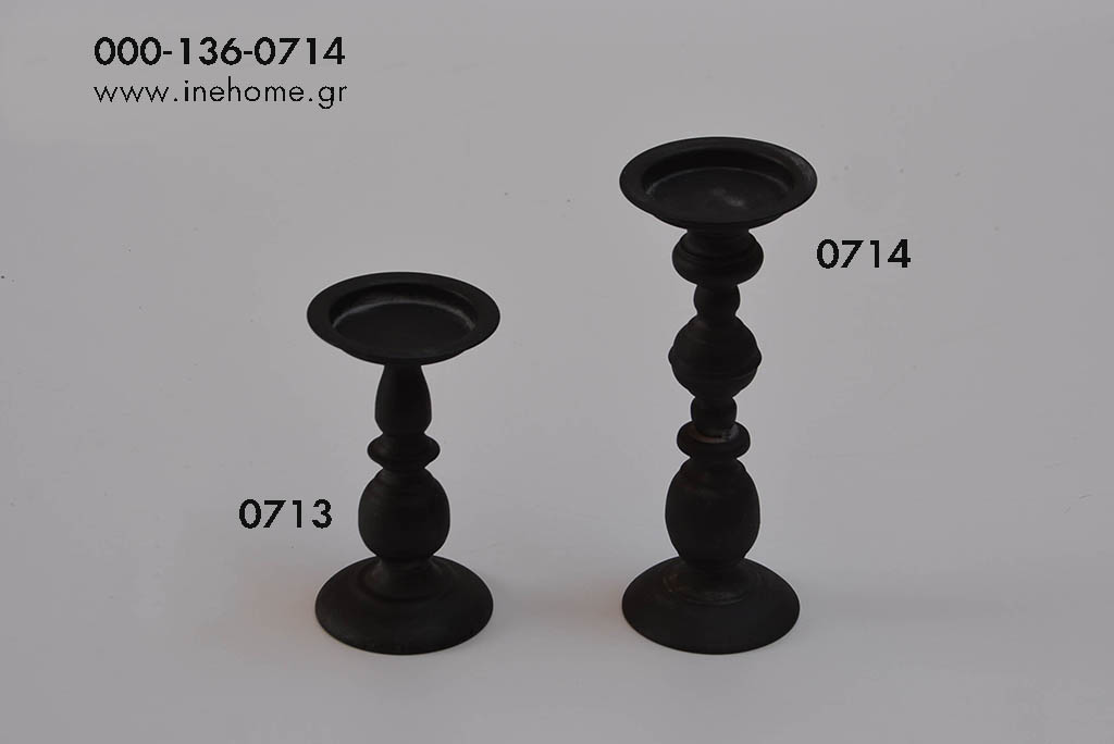 CANDLEHOLDER METAL GREY 11-29CM