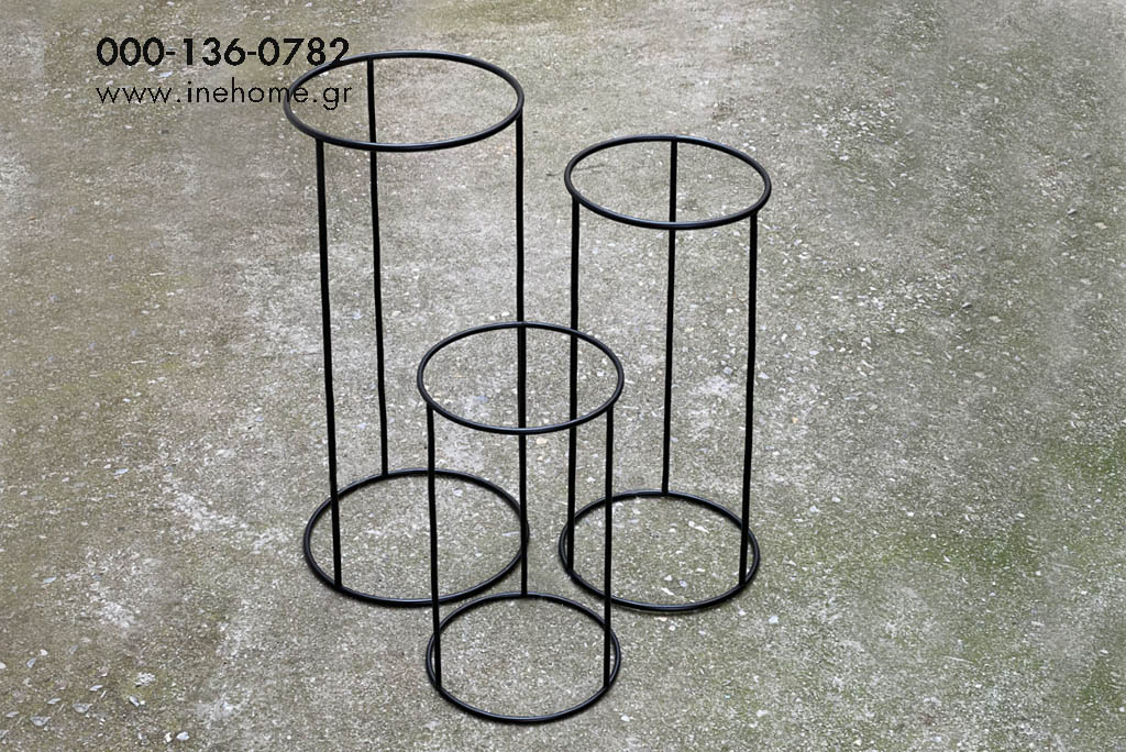 PLANT STAND SET3 BLACK 46-26/60-30/70-34CM