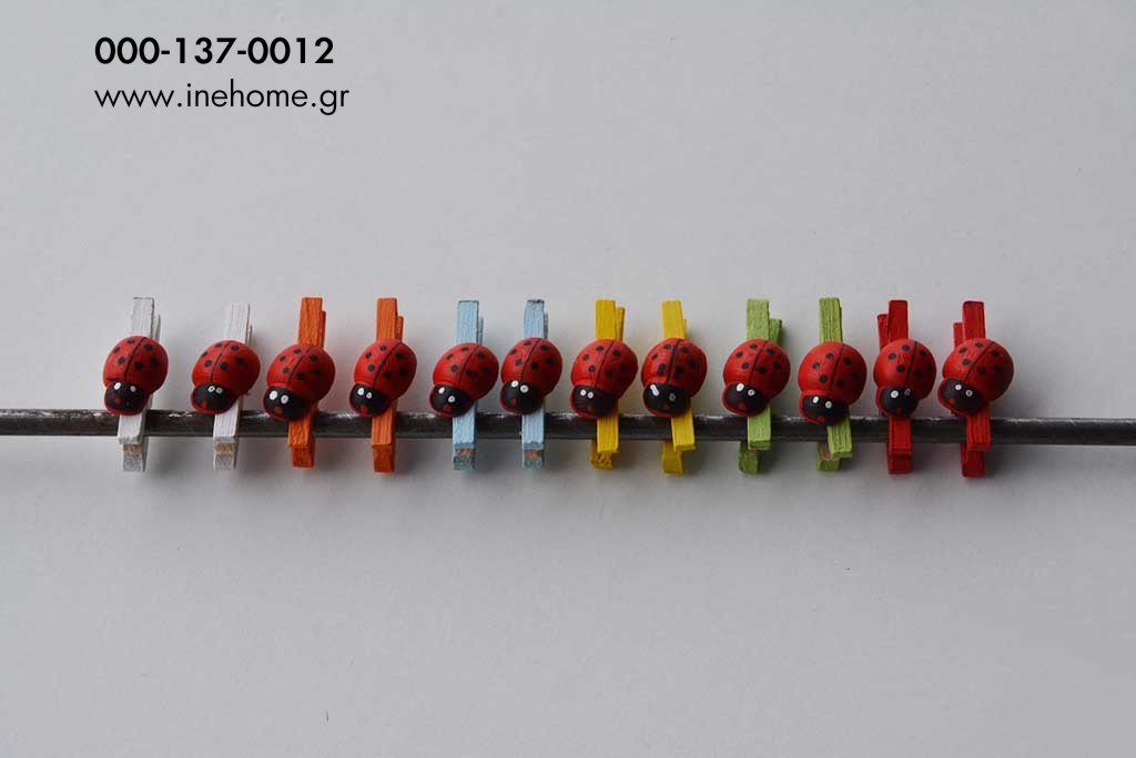 SMALL DECORATIVE PEGS LADYBIRD 2,5CM WOOD SET288