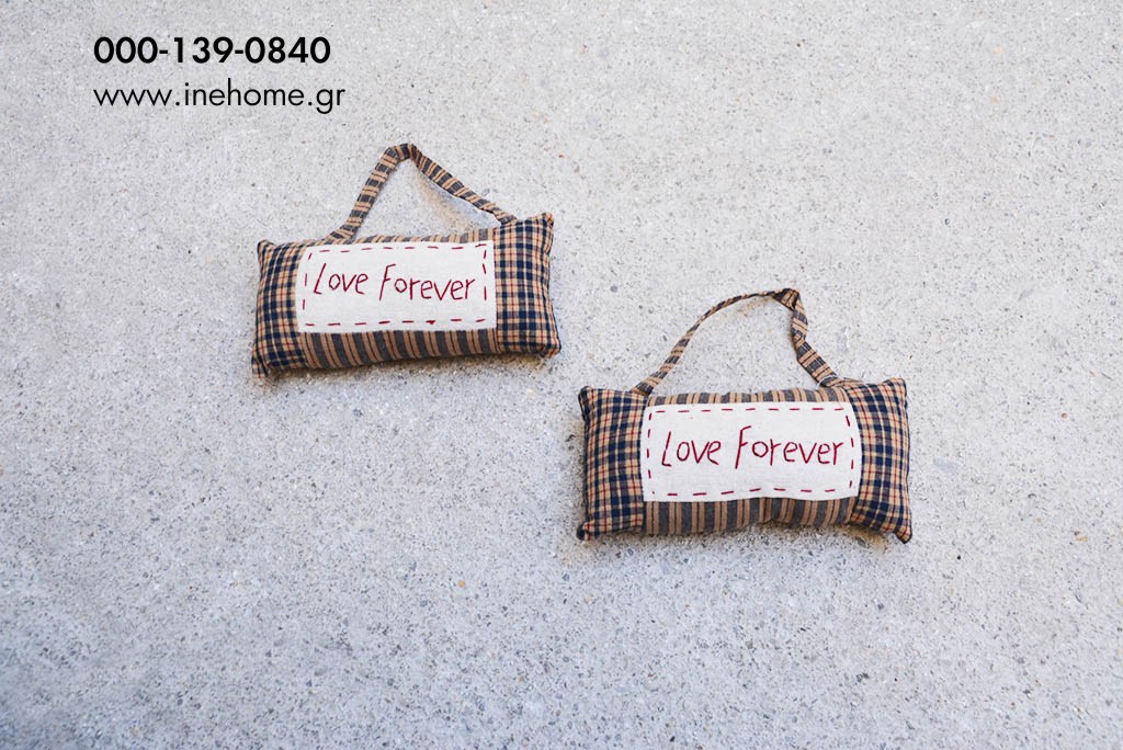 ΜΑΞΙΛΑΡΙ ΠΑΝΙΝΟ ΜΠΛΕ ΚΑΡΩ ''LOVE FOR EVER'' 17X8CM