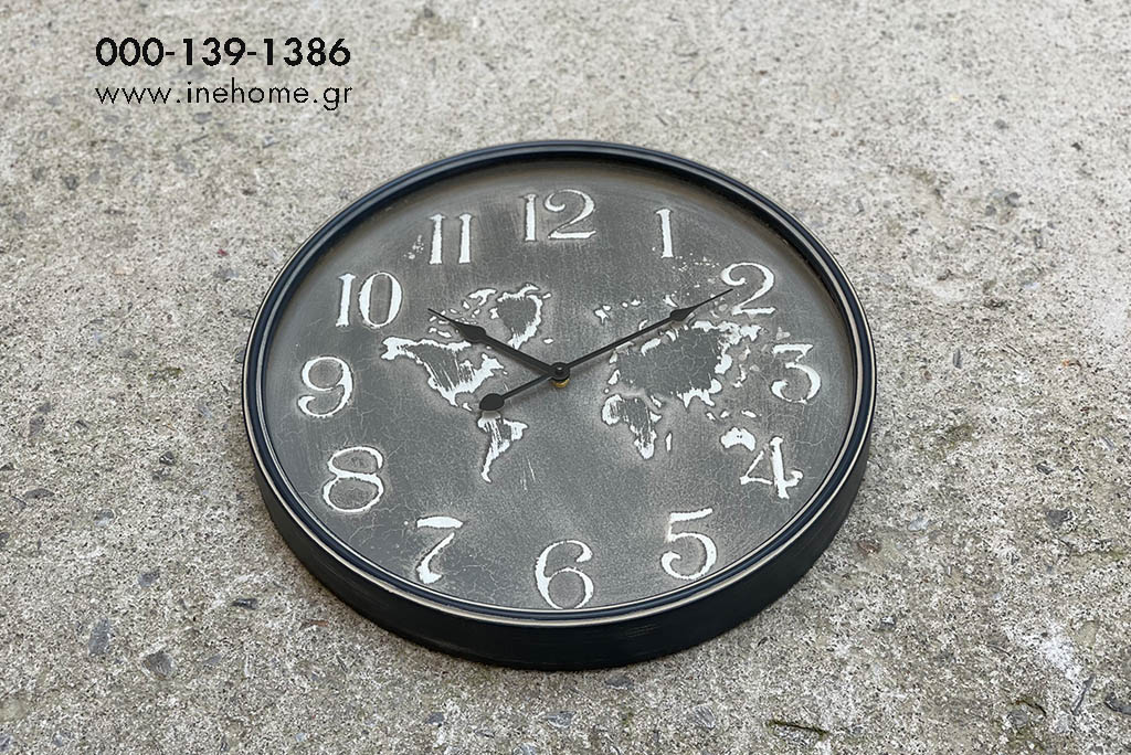 WALL CLOCK BLACK 48-6CM