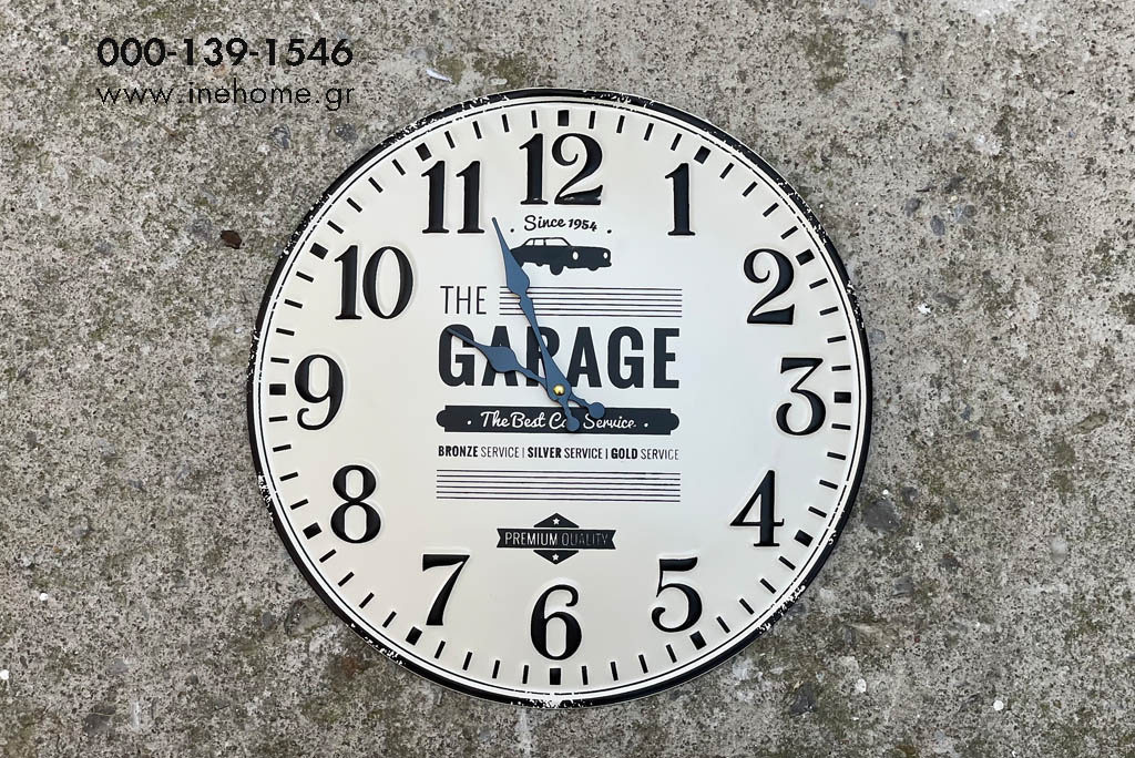 WALLCLOCK METAL ''GARAGE'' 40-4CM