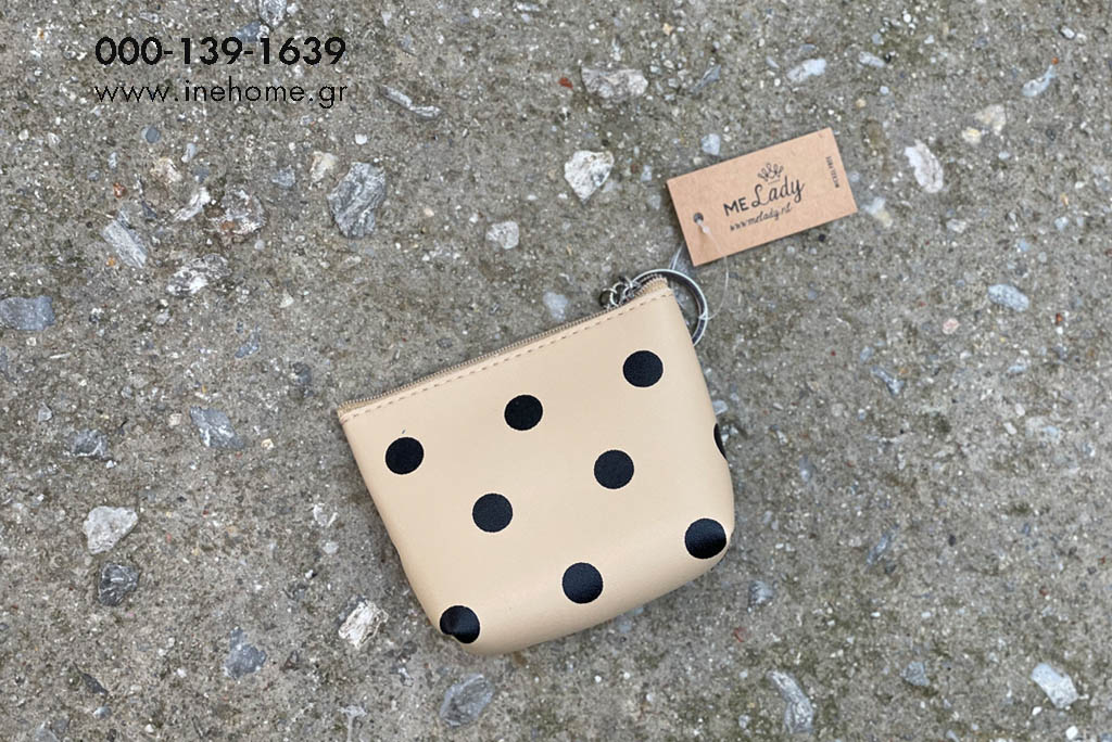 WALLET WITH DOTS BEIGE 9-6CM