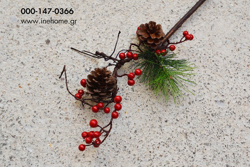 BERRY - PINE W/CONE 38 CM RED