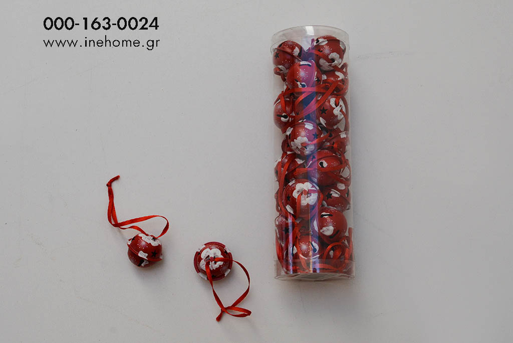 XMAS BELL SET24 RED 3CM