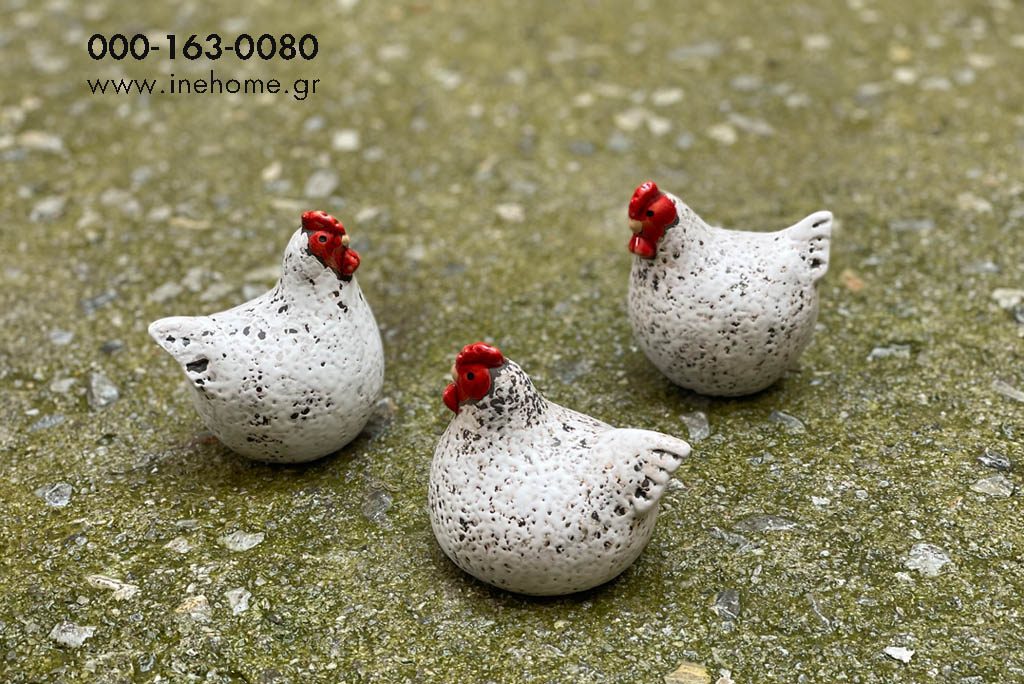 CERAM. CHICKEN 7-10CM ASS3