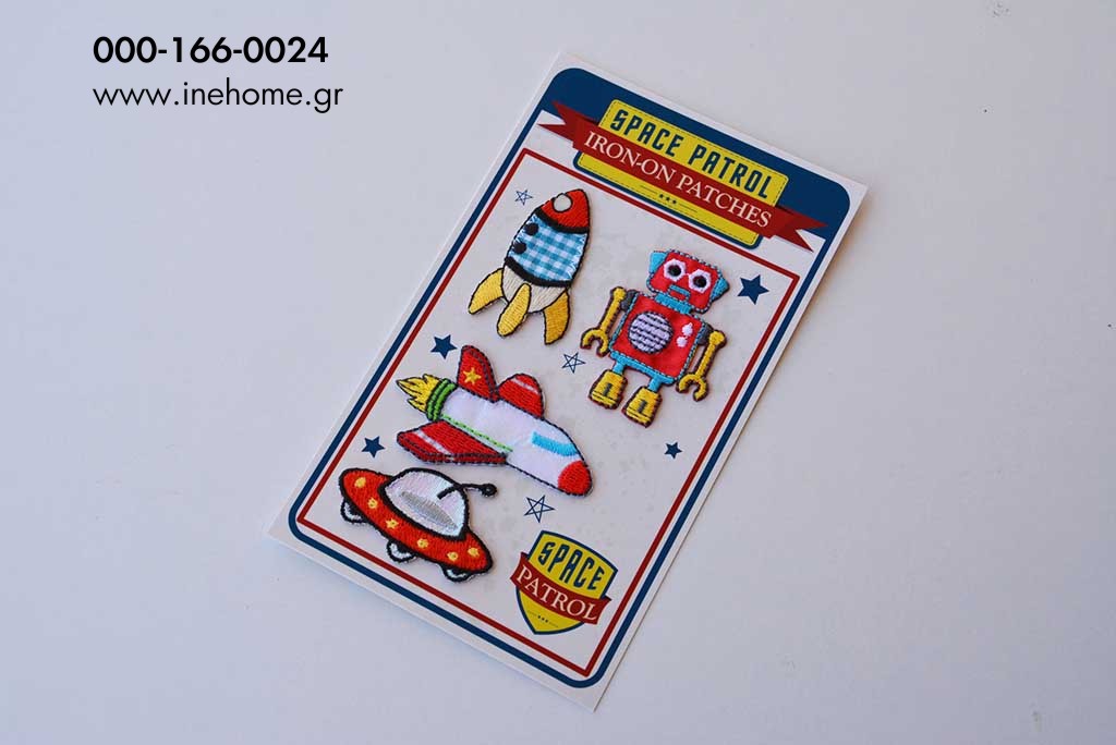 SPACE PATROL IRON ON PATCHES CARDS 15-9 CM