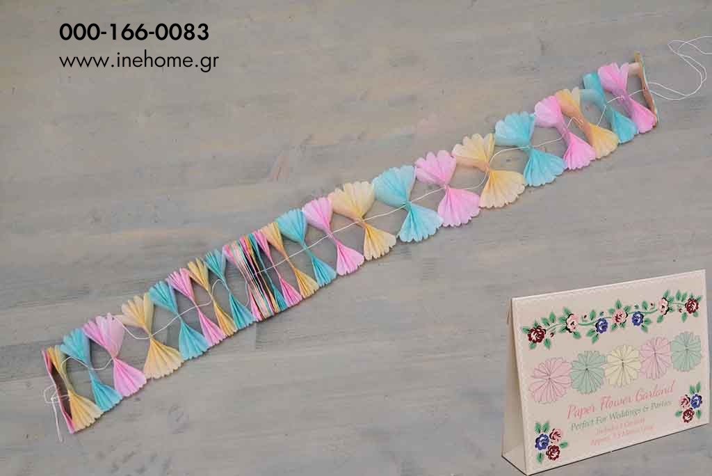 PAPER FLOWER GARLAND 3.5M