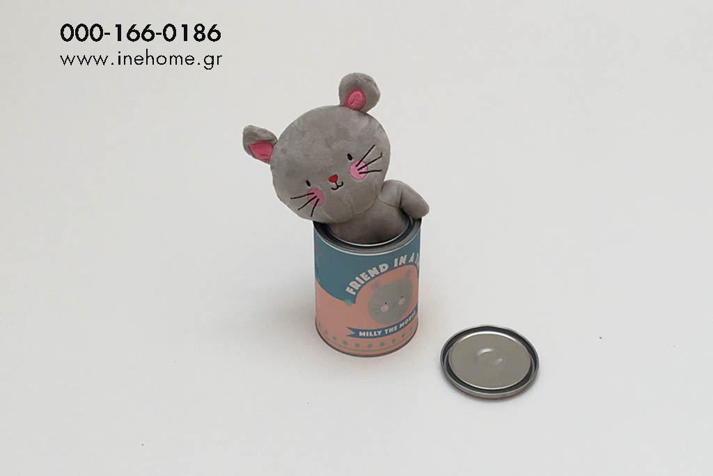 MOUSE GREY IN METAL BOX 13-7-20CM