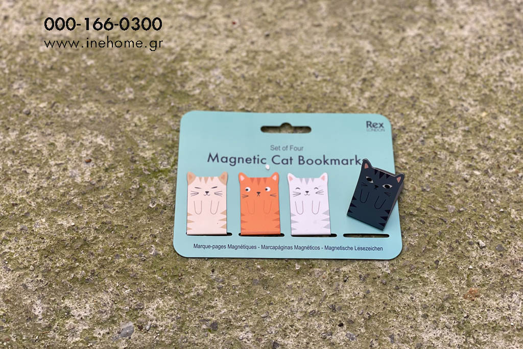 BOOKMARKS SET4 MAGNETIC ΓΑΤΑ 4CM