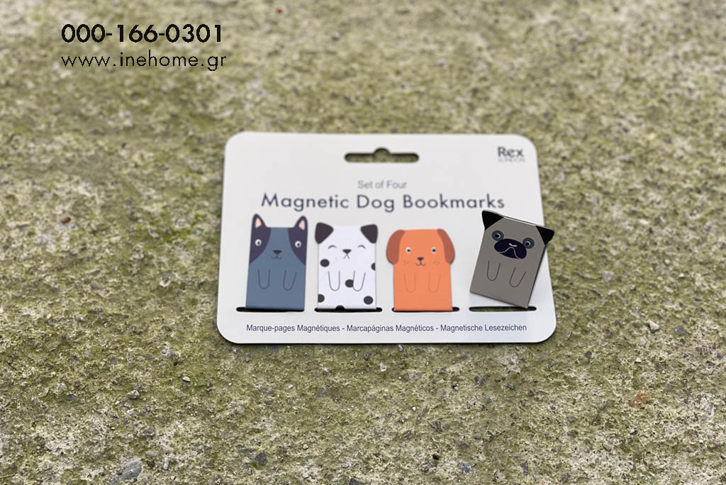 BOOKMARKS SET4 MAGNETIC DOG 4CM