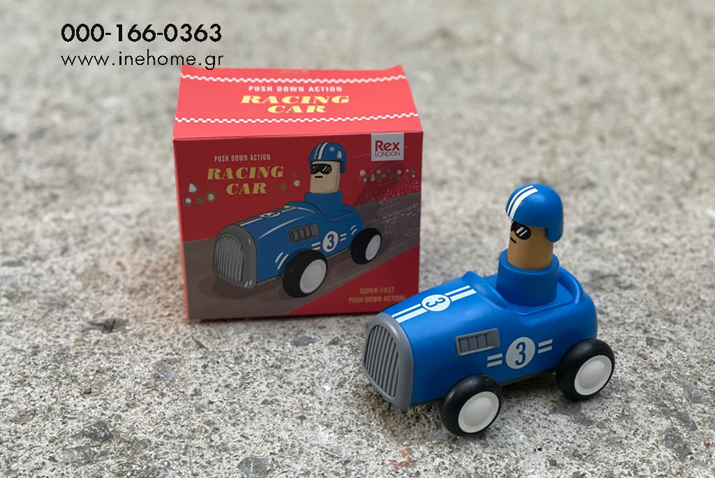 RACING CAR PUSH BLUE 11-8-9CM