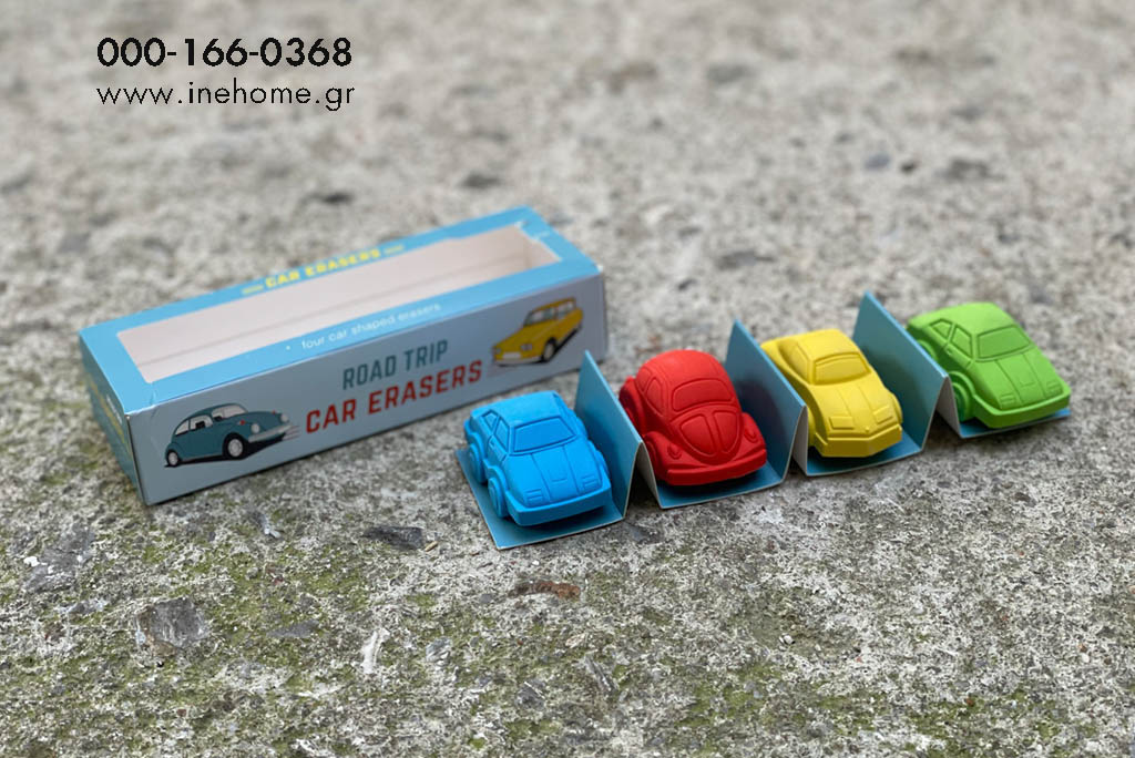 ERASERS SET4 CARS 5CM