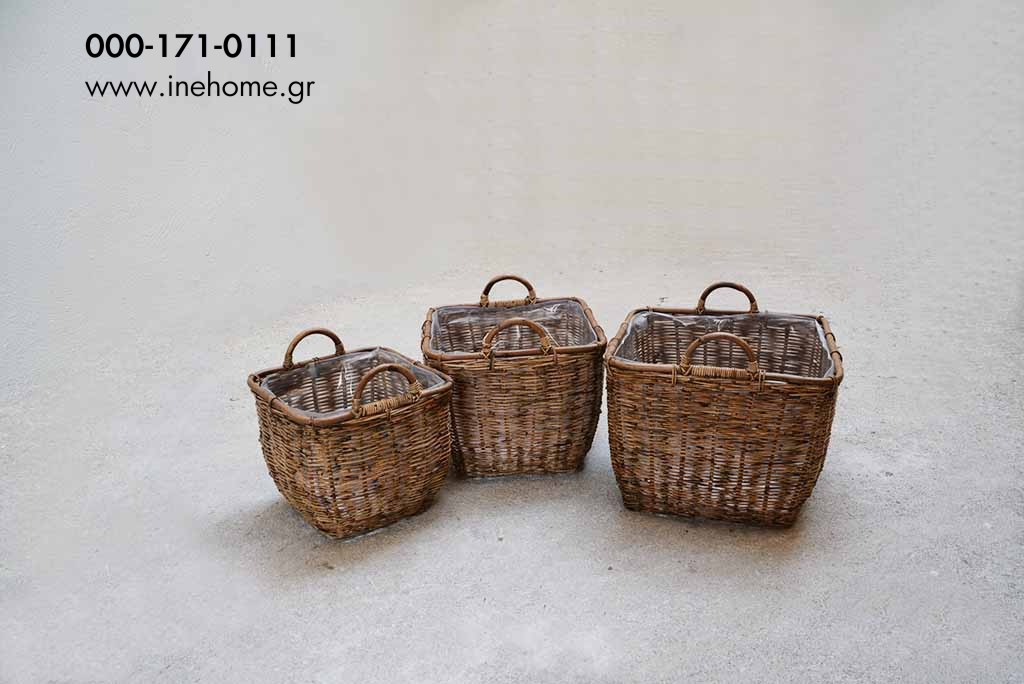 BASKETS SET3 SQUARE 40-34-29 CM