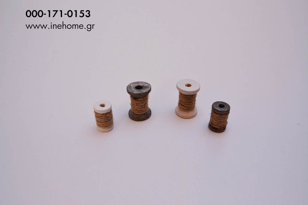 WOODEN SPOOL 2-3CM WITH ROPE SET20